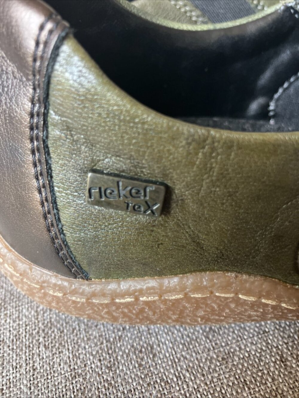 Rieker Liv Women's Leather Slip On Olive Sz US8.5 / EU39, Excellent Condition - Picture 5 of 10